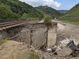 Railway bridge in the Ahrtal Germany two months after a big flood.